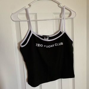 Zero Fucks Club cropped tank top